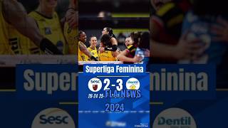 SESC FLAMENGO FOI SUPERADO PELO PRAIA CLUBE NA SUPER LIGA FEMININA esporte Flamengo FlaVôlei [upl. by Nealon]