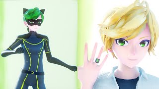 【MMD Miraculous】Cat Walker Transformation FANMADE【60fps】 [upl. by Phenica]