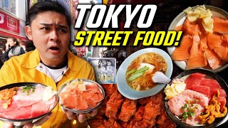 TOKYO Street Food Tour Ramen Sushi and Takoyaki Best JAPAN Street Food Tour [upl. by Gilletta]