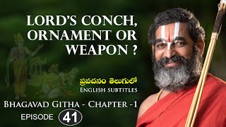 Lords Conch Ornament Or Weapon   Bhagavad Gita Chapter 1  Episode  41  JETWORLD [upl. by Tem190]