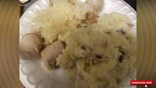 Keto meal ideal Bratwurst Sauerkraut and Mashed Cauliflower meal [upl. by Ralli969]