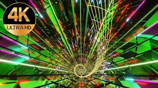 10 Hour 4k TV Flashing metallic Green color Neon Disco light Tunnel Abstract background video [upl. by Melvina]