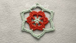 Hexágono con Flor en el Centro Tejido Crochet  Como Hacer un Hexágono ￼￼￼a Crochet paso a paso [upl. by Akcirderf80]