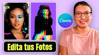 Cómo editar fotos en Canva  Tutorial Canva Gratis [upl. by Norrehs]