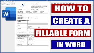 How to Create a Fillable Form in Word  Microsoft Word Tutorials [upl. by Schlessel220]