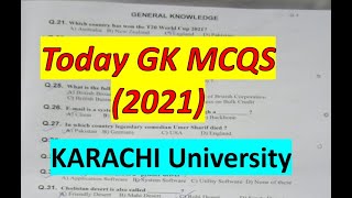 General Knowledge Today paper 2021  Today MCQS  ecat UOK  Karachi University 2021  KU Admission [upl. by Ialokin]