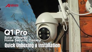 Q1 Pro Solar Powered Home Security Camera Quick Unboxing amp Installation [upl. by Drucilla]