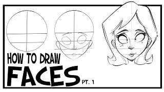 How To Draw Faces Front View CARTOONING 101 1 [upl. by Alastair]