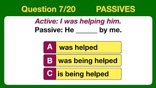 20 Question Quiz on Passive Voice PASSIVE VOICE A2B1 Level english englishgrammar grammar [upl. by Nerta]