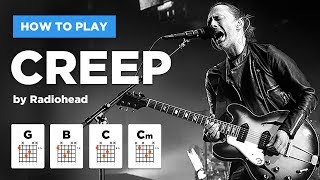 🎸 Creep • Radiohead guitar lesson easy version without barre chords [upl. by Hacissej]