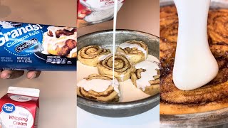 TIKTOK CINNAMON ROLL HACK  HEAVY CREAM CINNAMON ROLLS [upl. by Mansur]