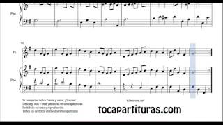 Minuet in G Major Duet Sheet Music for Flute and Piano Bach Classical Music [upl. by Aimal]