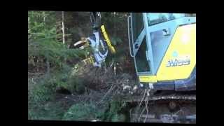 EXCAVATRICE YANMAR AVEC ABATTEUSE KESLA [upl. by Chas]