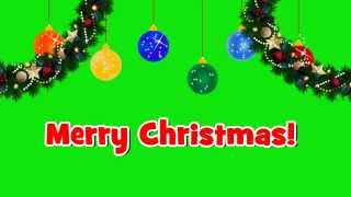 Footage Animation Merry Christmas on Green Screen [upl. by Xuaeb595]