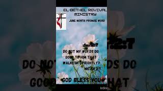 ELBethel Revival MinistryWord of BindingSurely God will lift youJune Promise Verse [upl. by Ten553]