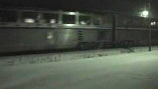 Amtraks Capitol Limited P029 from my front porch on a snowy night [upl. by Iaoh]