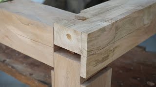 Amazing Japan Woodworking Skills Without Screw Build A Hand Cut Mitred Dovetails From Wood [upl. by Ahl]