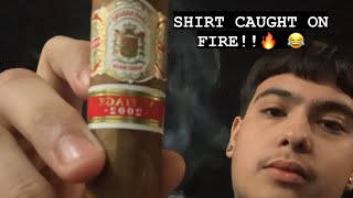 Gran Habano vintage 2002 review shirt caught on fire 🔥 😂 [upl. by Nnanerak469]