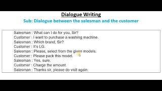 Dialogue writing 3 salesman and customer [upl. by Hime]