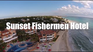 Sunset Fishermen Hotel in Playa del Carmen Mexico  Aerial Drone Playacar Beach [upl. by Delanty]