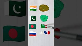 India❤️ pakistan❤️Bangladesh❤️Russia country flag Independence day drawing l shortsvideo [upl. by Aerdnak162]