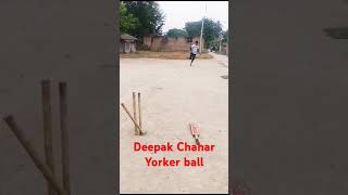 Deepak Chahar bowling action Yorker ball [upl. by Aaberg]