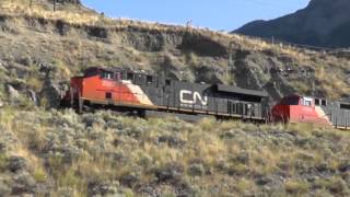 CN Rail  A lateafternoon Northbound freight between Lillooet and Pavilion BC [upl. by Ayin189]