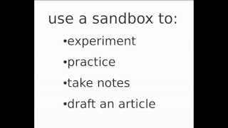 Wikipedia editing basics Sandboxes [upl. by Ratna]