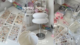 aesthetic temu haul 🛒🌿 unboxing stationery room decor  more [upl. by Dulcine]