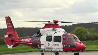 Eurocopter AS365 Dauphin DHNHA closeup and stunning Landing at Reichelsheim Airport [upl. by Honan125]