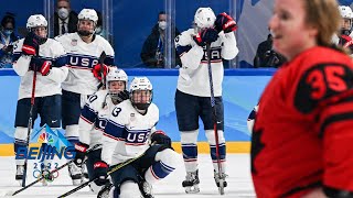 Salty Canadian Womens Hockey Player Rips Off Her Silver Medal During Ceremony [upl. by Berkin]