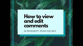 How to View and Edit Comments in Word [upl. by Neenej]