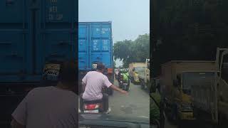 Terhalang Container Truck truck rider good success best viralvideo viralshort viralshorts [upl. by Igor]