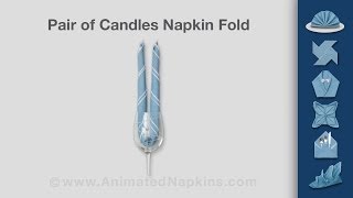 Napkin Folding  How to Make a Pair of Candles [upl. by Aerdnaz770]