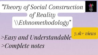 quotSocial Construction Of Realityquot And quotEthnomethodologyquot In UrduHindi [upl. by Armbrecht342]