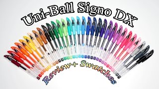 UniBall Signo DX Gel Pens  Review  Swatches [upl. by Imij]