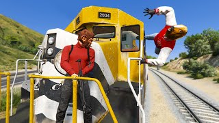 Surviving 1M Bounty On The Train In GTA 5 RP [upl. by Ellerad]