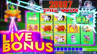 INVADERS ATTACK WITH MULTIPLIERS LIVE AMAZING BONUS  INVADERS ATTACK FROM THE PLANET MOOLAH SLOT [upl. by Carlye]