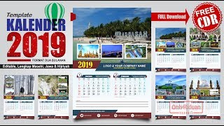 Cara Membuat Desain Kalender Dinding di CorelDRAW  Calendar Template [upl. by Eibbor832]