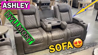 Ashley Hyllmont Power Reclining Sofa comfort relax game movietime furniture [upl. by Saks]