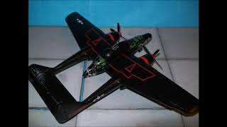 Northrop Black Widow P61 FROG 172 vintage plastic model kit old school build review [upl. by Whitehouse]