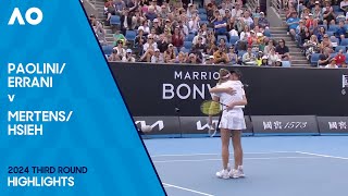 ErraniPaolini v HsiehMertens Highlights  Australian Open 2024 Third Round [upl. by Eemiaj]