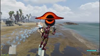 GTA V 5 SUPERHERO IRONMAN Releases SUPER BLACK HOLE In Drawing Putput [upl. by Clovis]