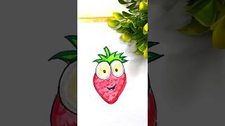 easy kids drawing 🍓 shorts funny comedy fun food fruit foryou kids drawingtrendingartyt [upl. by Marthe480]