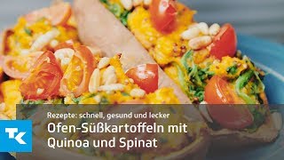 OfenSüßkartoffeln mit Quinoa und Spinat [upl. by Gough109]