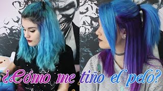 Cómo me decoloro y me TIÑO de AZUL y LILA  erikainblue [upl. by Nesilla]