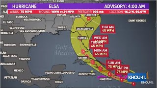 Hurricane Elsa Spaghetti models forecast cone and satellite [upl. by Reiniar]