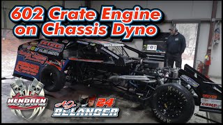 Dirt Modified 602 Hendren Crate Engine on Chassis Dyno [upl. by Sukcirdor]