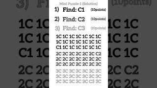 Find C1C2C3 in 10 seconds Solutions puzzle iqtest concentration braintest [upl. by Wiseman]