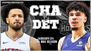 Charlotte Hornets vs Detroit Pistons Full Game Highlights  Jan 24  2024 NBA Season [upl. by Roberta168]